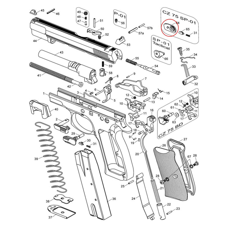 CZ 75 Safety Detent Plunger Right