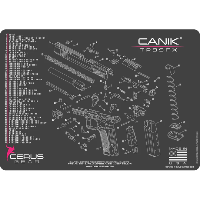 ProMat - CANIK TP9 SFX Schematic Handgun Mat