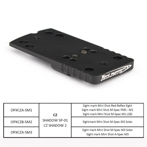 Dovetail Base Plate for Sightmark Red Dots, CZ SP01/Shadow 2