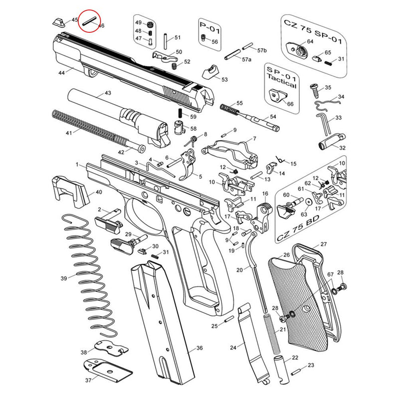 CZ 75 Front Sight Pin - CZ