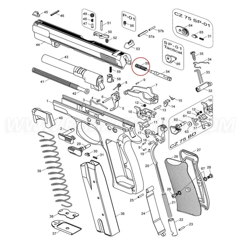 CZ 75/85 Firing Pin Block Stop Spring - CZ