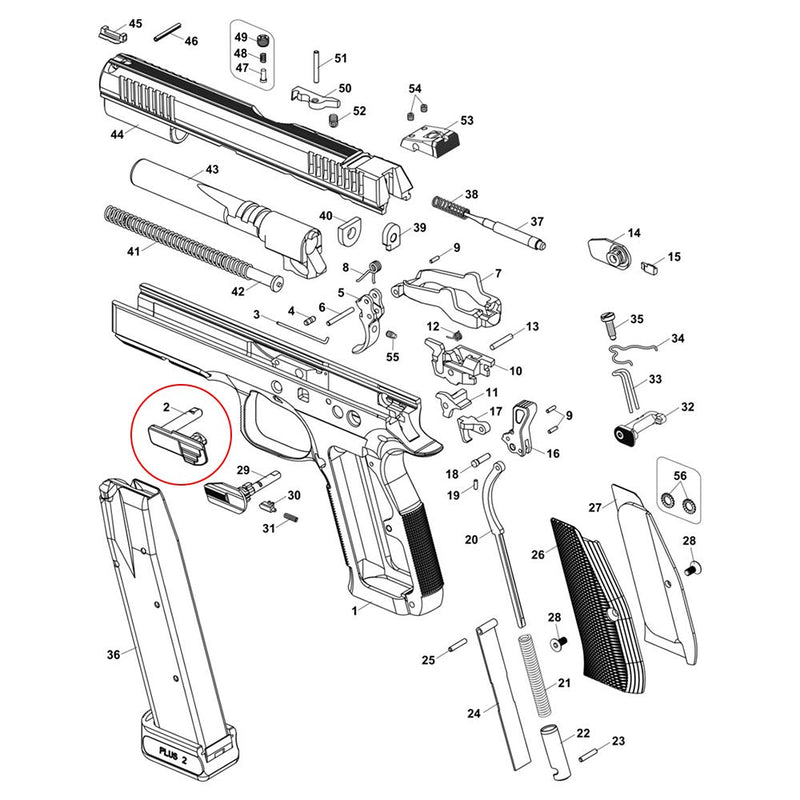 CZ Shadow 2 Slide Stop - CZ