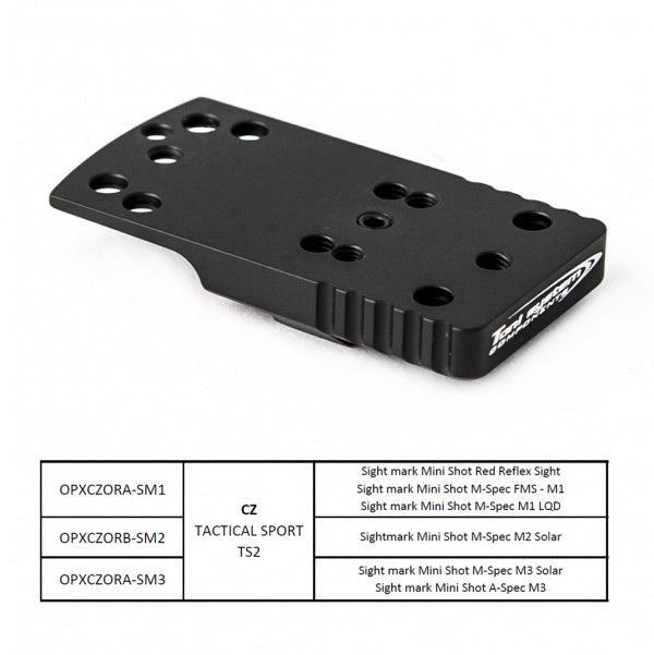 Dovetail Base Plate for Sightmark Red Dots, CZ Tactical Sport - Toni System