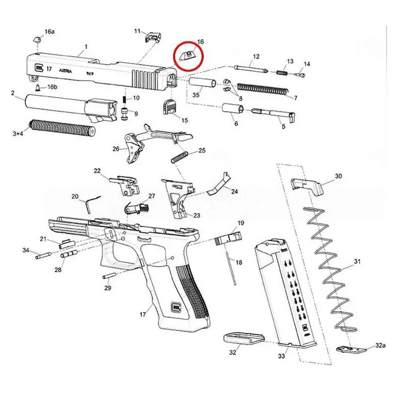 Glock Steel Rear Sight