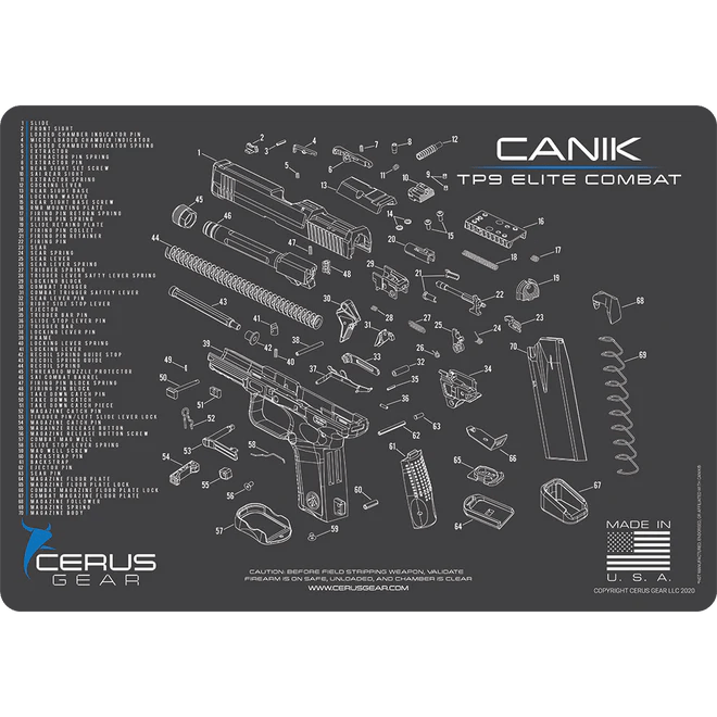 ProMat - CANIK® TP9 Elite Combat Schematic Handgun Mat - Cerus Gear