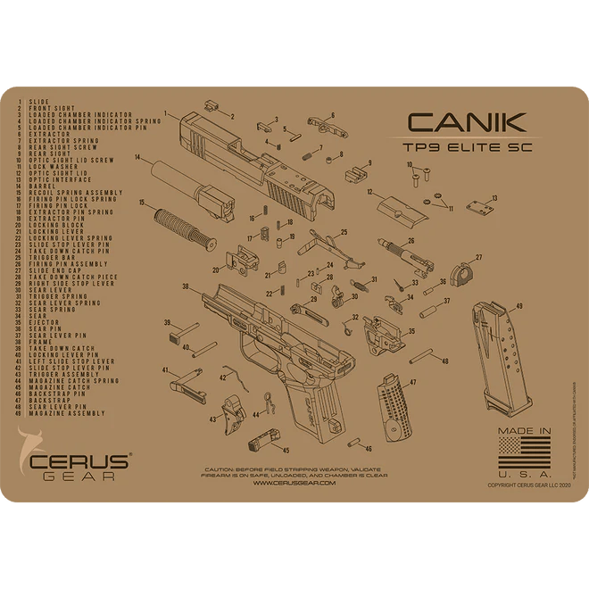 ProMat - CANIK® TP9 Elite SC Schematic Handgun Mat - Cerus Gear