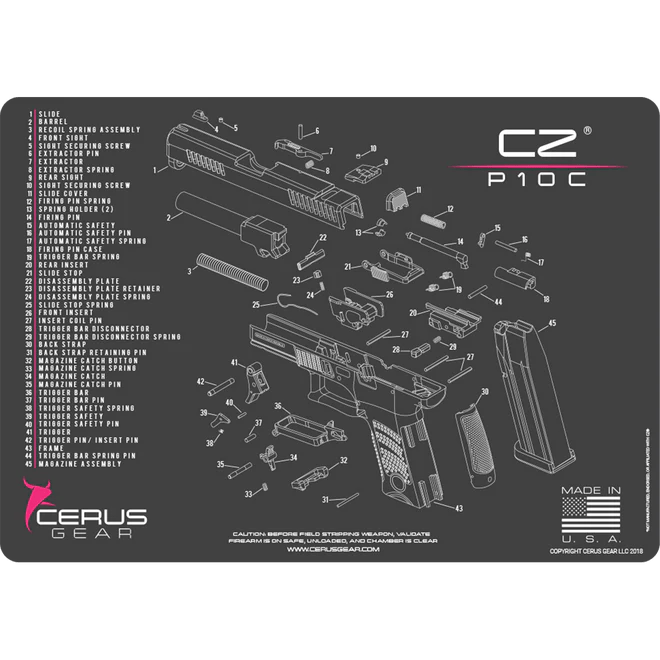 ProMat - CZ® P - 10C® Schematic Handgun Mat - Cerus Gear