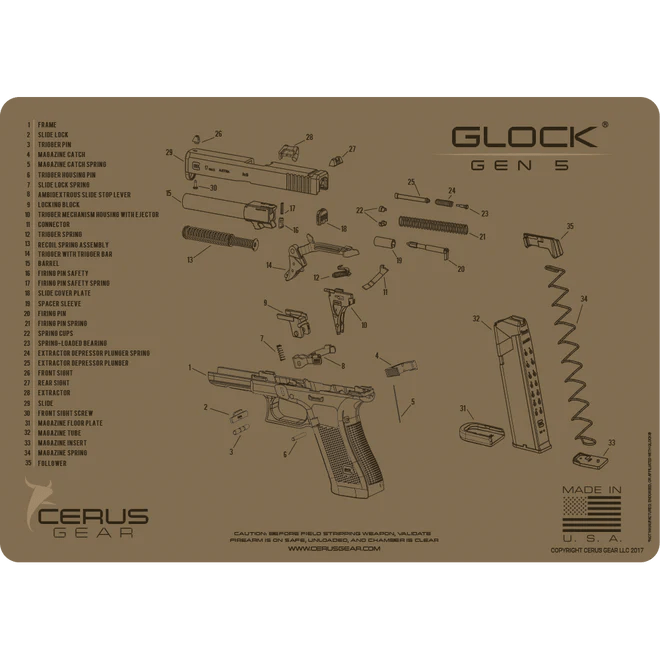 ProMat - GLOCK® Gen5 Schematic Handgun Mat - Cerus Gear