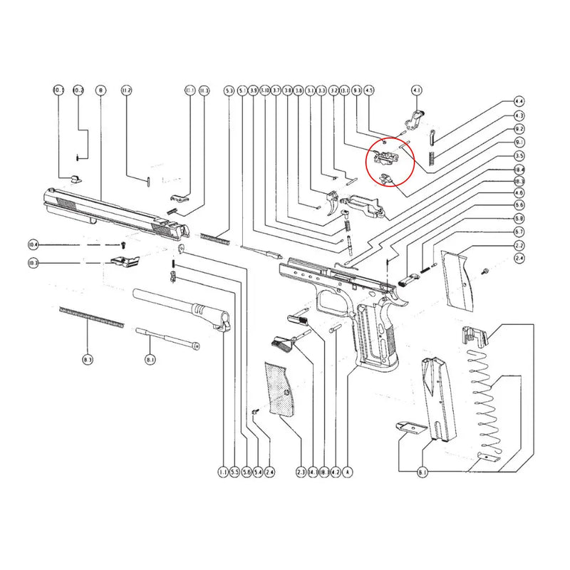 Tanfoglio Sear Housing, Complete Block