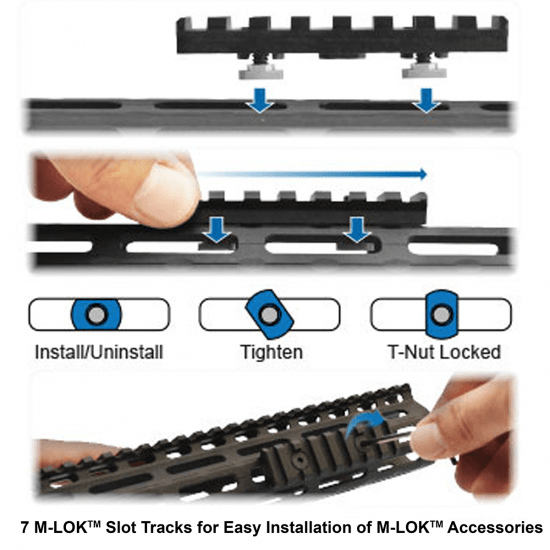 UTG PRO® AR15 Super Slim Drop - In M - LOK® Handguard, Carbine - Leapers, Inc.