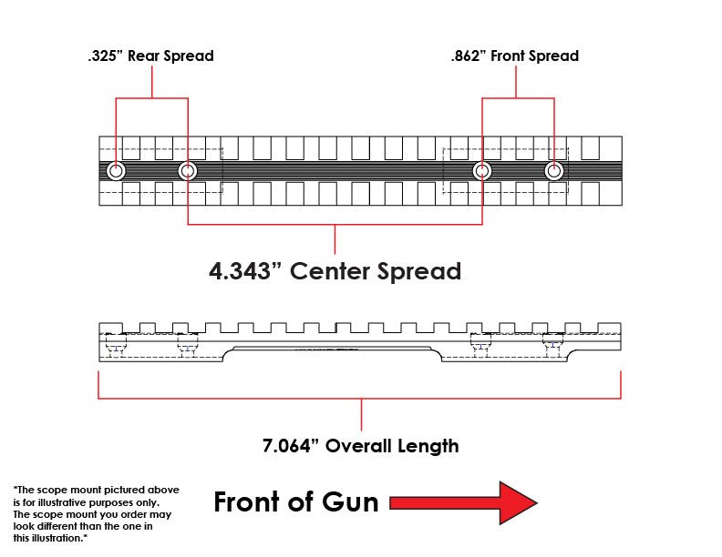 Winchester Model 70 Picatinny Rail .325" Rear HH - Evolution Gun Works