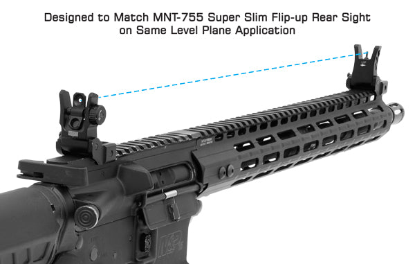 UTG® Low Profile Flip-up Rear Sight with Dual Aiming Aperture