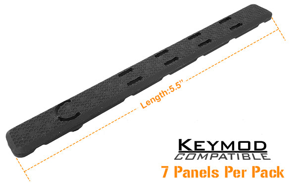 UTG® Low Profile Keymod Rail Panel Covers, 5.5" Black, 7/Pack