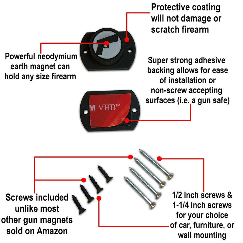 Gun Magnet with Adhesive Backing - Tacticon