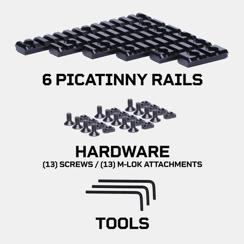 Picatinny to M - LOK Rail Adapter Set, Set of 6 - Tacticon