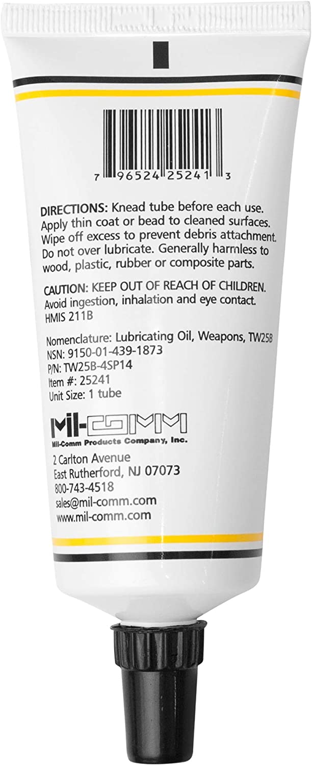 TW25B Gun Grease Lubricant 113g - Tapered Tip Tube (4oz) - Mil - Comm