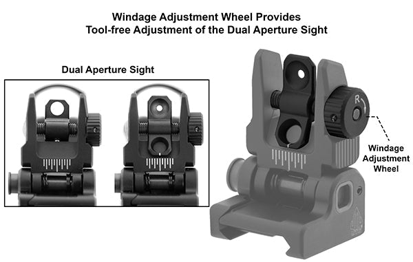 UTG® ACCU - SYNC® Spring - loaded Flip - up Rear Sight - Leapers, Inc.