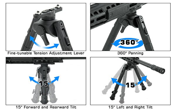 UTG® Recon 360® TL Bipod, M - LOK® - Leapers, Inc.