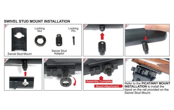 UTG® Shooter's Bipod, Quick Detach, 15,7 - 17 cm (6.2" - 6.7") - Leapers, Inc.